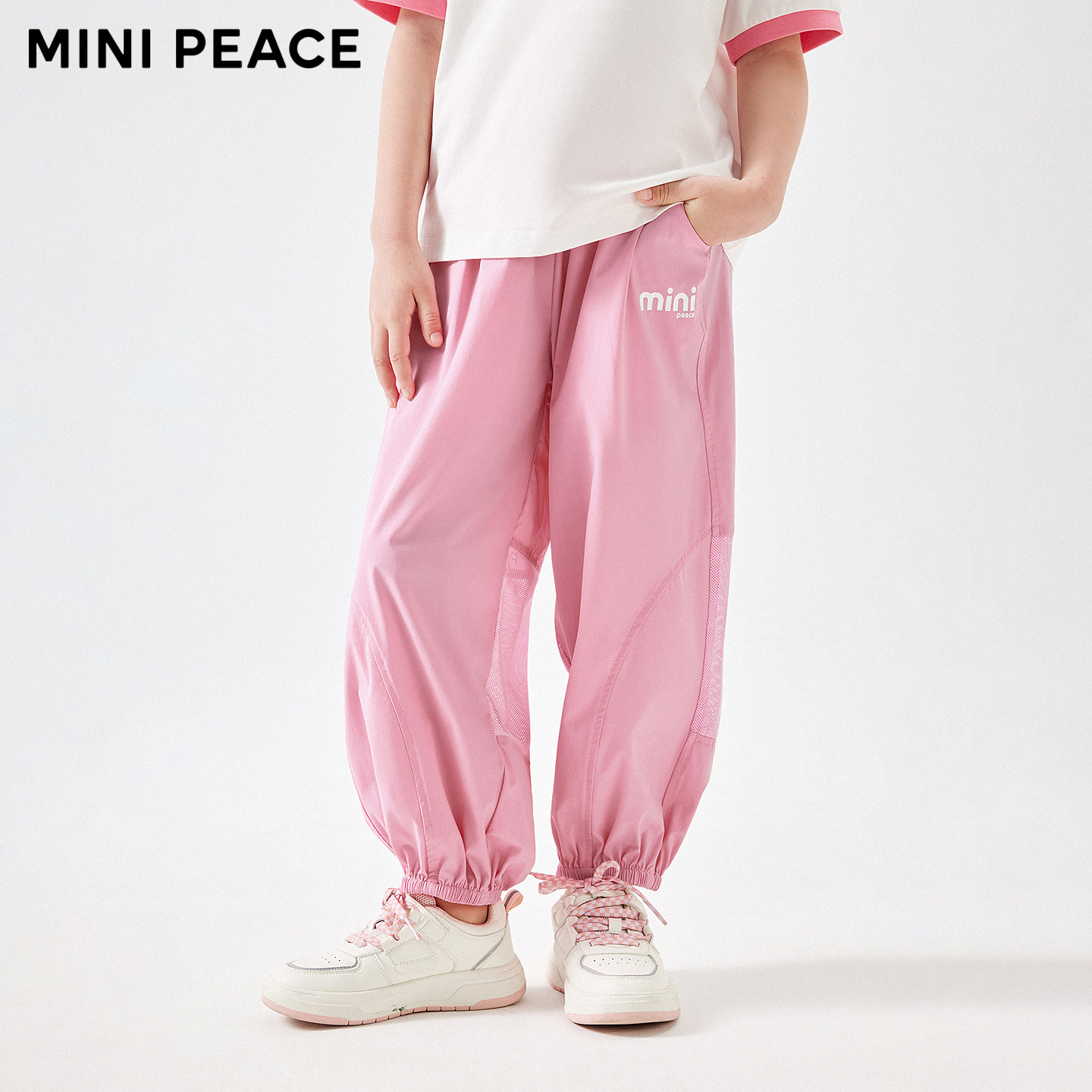 MINIPEACE太平鸟童装女童运动裤夏季薄款防晒凉感网眼束脚儿童裤
