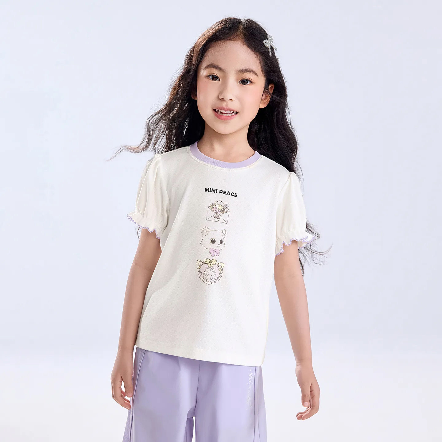 [清仓]MINIPEACE太平鸟童装儿童短袖T恤男女童夏装上衣洋气宽松
