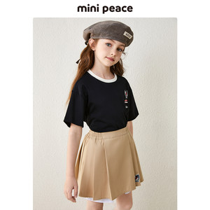 minipeace太平鸟童装学院半身裙女童2023夏季新款儿童裙子百褶裙