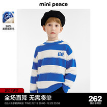 (goat sweatshirt) minipeace Taiping bird boy dress boy striped needling jersey sweater children sweatshirt winter clothing