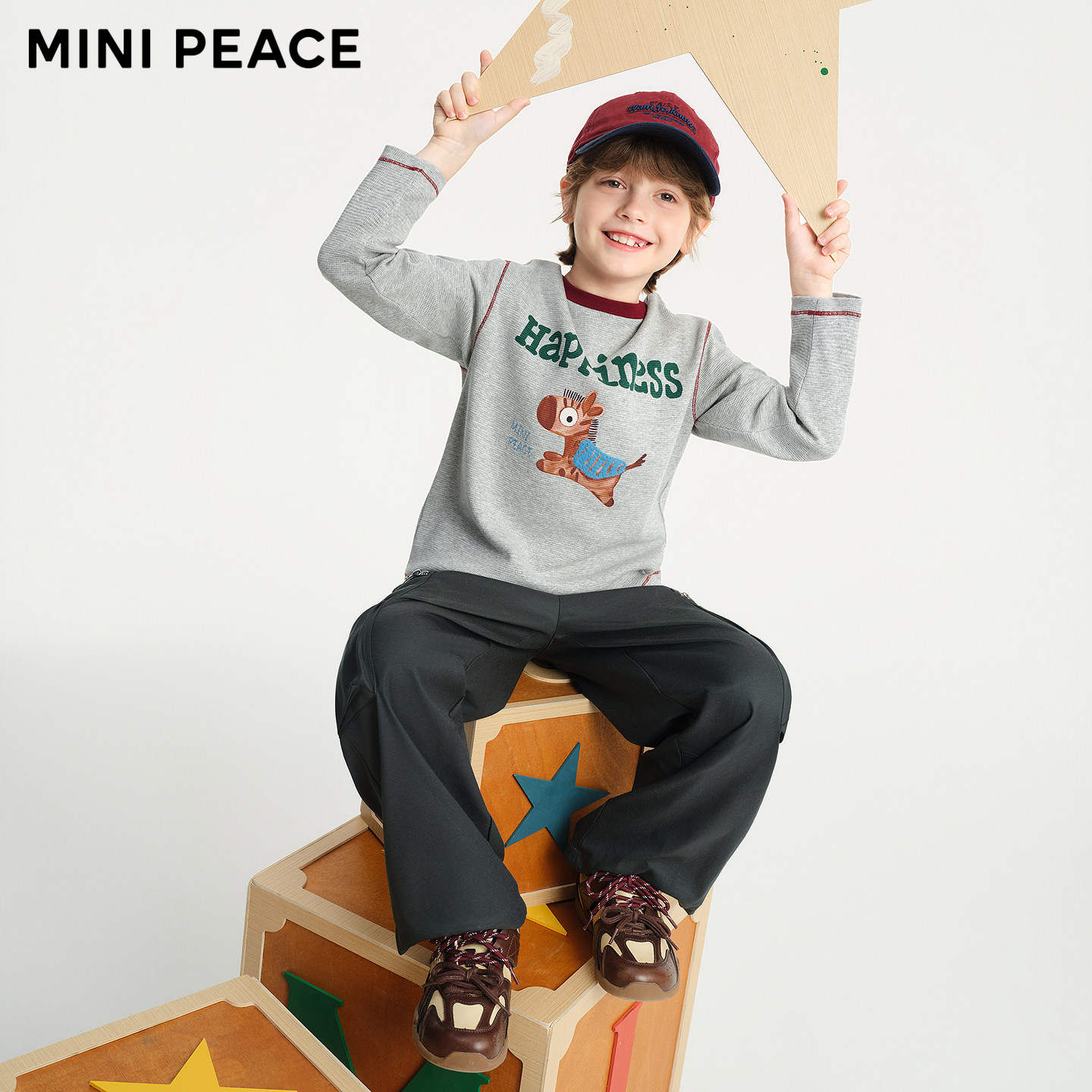 MINIPEACE太平鸟童装太平鸟童装男童长袖T恤春秋装卫衣上衣简潮新