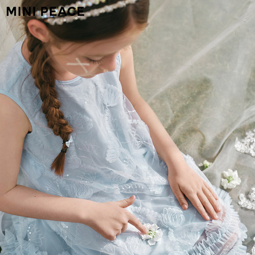【公主系列】MINIPEACE太平鸟童装女童夏新款无袖公主裙珠片纱裙 - 图0