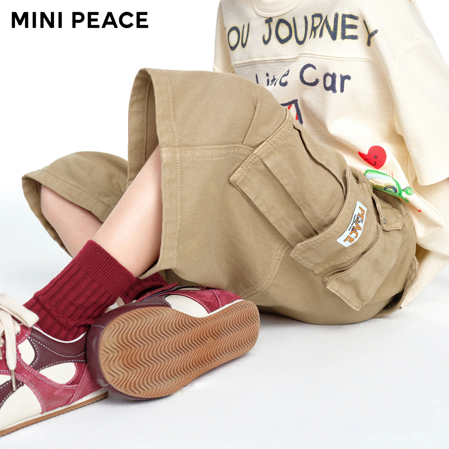 MINIPEACE太平鸟童装男童中短裤夏季软牛仔工装七分裤儿童裤子