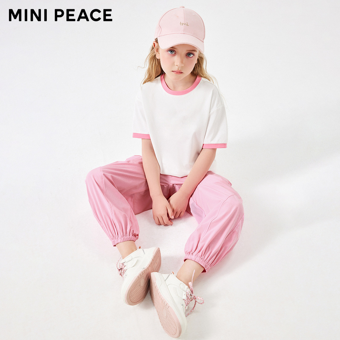 MINIPEACE太平鸟童装女童运动裤夏季薄款防晒凉感网眼束脚儿童裤