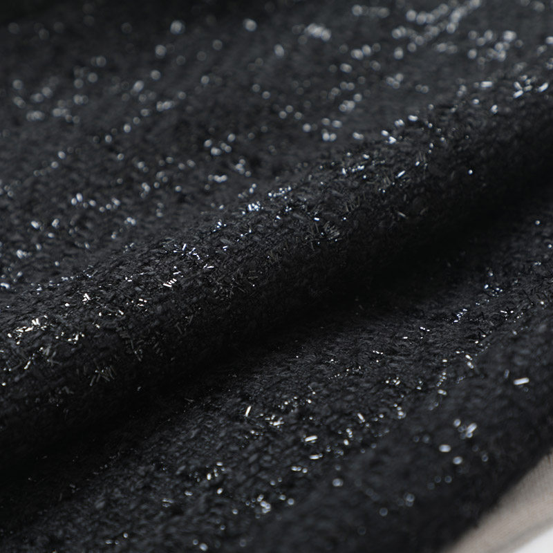 黑色亮丝2021秋冬小香风高腰百褶裙 mzgg木子格格半身裙