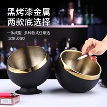 Creative Bar KTV Stainless Steel Ashtrays Fashion Internet Café Living Room Office Customizable Logo Black Smoke Cylinders
