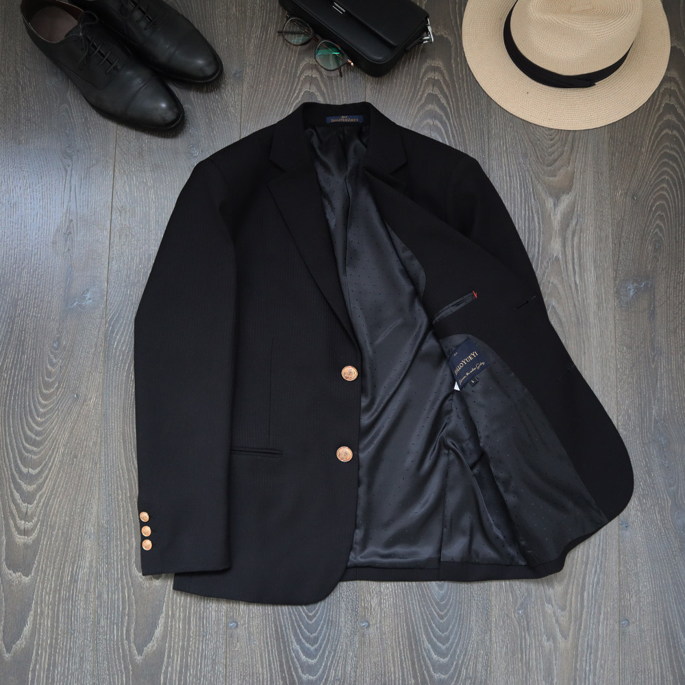 CALILENOW条纹黑色BLAZER布雷泽西装男西装外套LVY风休闲夹克单西,淘宝优惠券,粉丝福利购,淘宝优惠卷