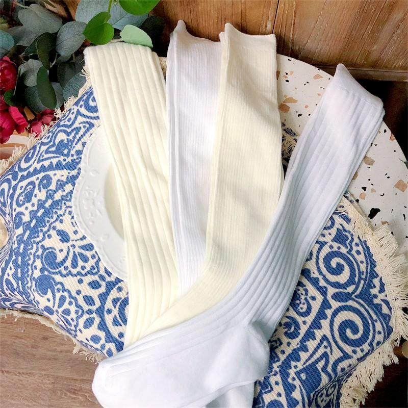 网红同款中筒小腿及膝女堆堆袜双针棉袜秋长百搭条纹jk白色袜子,淘宝优惠券,粉丝福利购,淘宝优惠卷