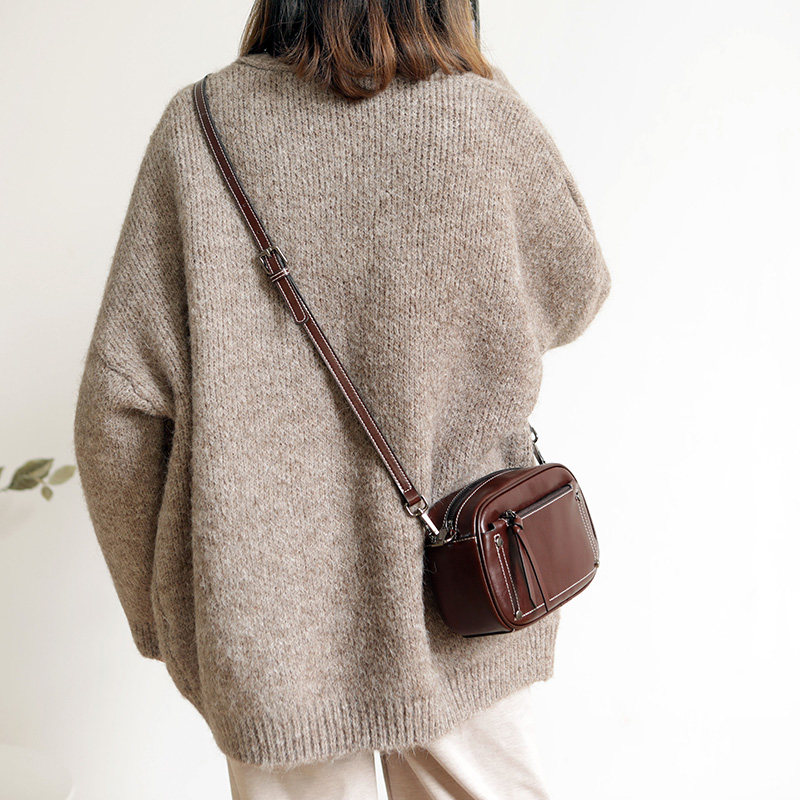 2020秋冬新款真皮油蜡单肩斜挎女包 qger青歌女士包袋