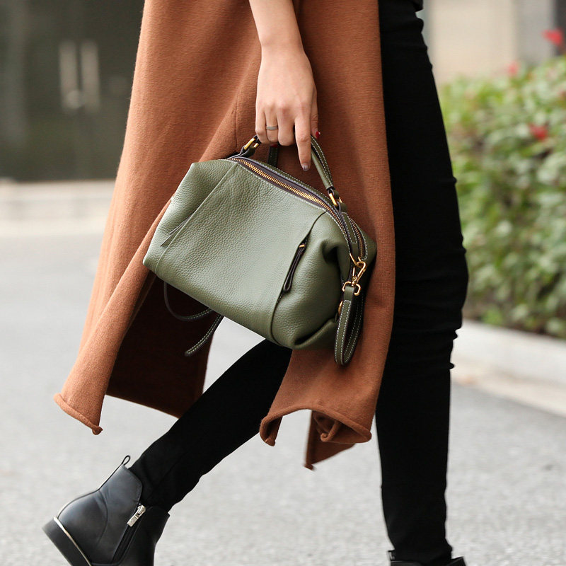 新款复古波士顿简约质感软女士包 qger青歌女士包袋