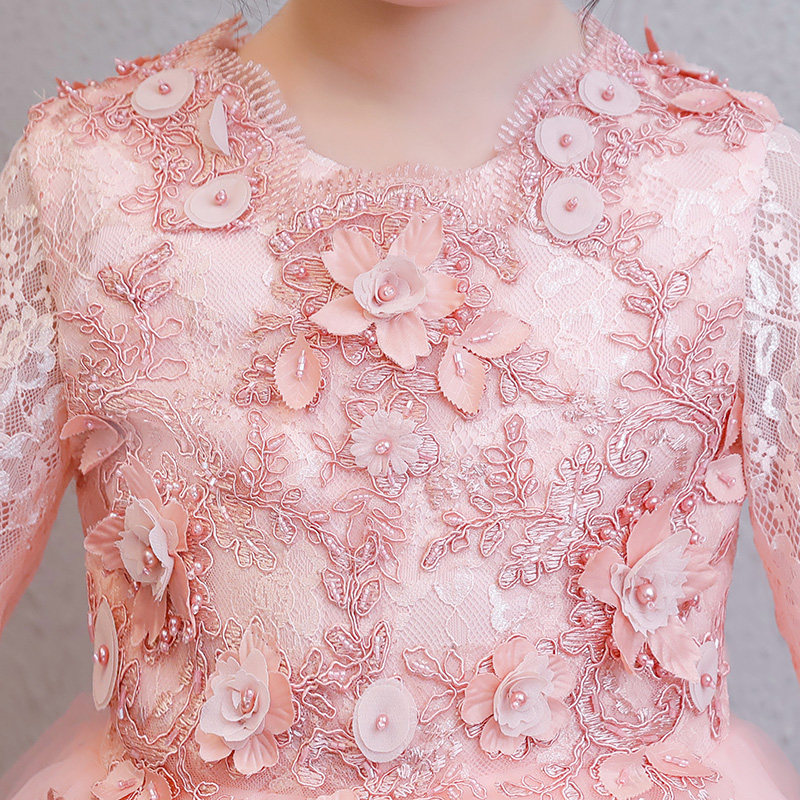 儿童礼服公主裙女童生日长袖小女孩花童婚礼婚纱钢琴演出服秋冬季,淘宝优惠券,粉丝福利购,淘宝优惠卷