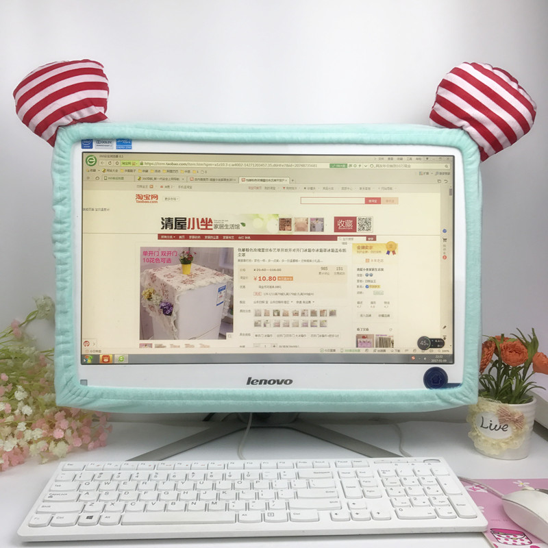 可爱卡通电脑套hello kitty笔记本台式电脑装饰防尘保护罩少女心 - 图1