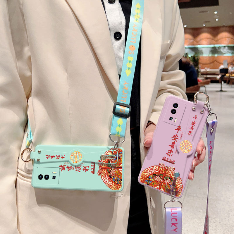 适用小米红米k60手机壳新款k60pro诸事顺利斜挎腕带挂绳液态Redmik60e硅胶软壳支架男全包保护套情侣女生外壳,淘宝优惠券,粉丝福利购,淘宝优惠卷