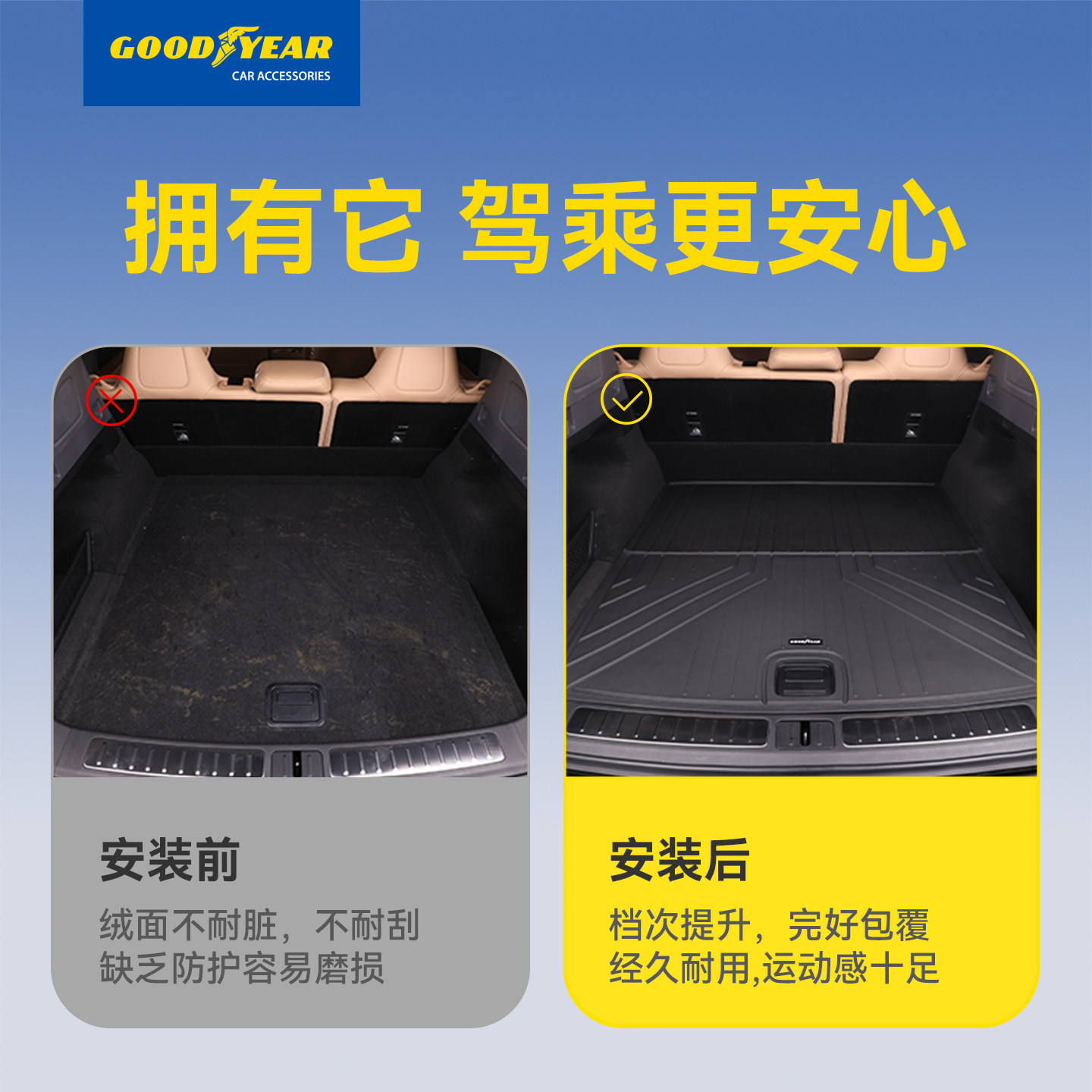 固特异全TPE汽车防水后备箱垫适用于智界R7汽车改装配件车尾箱垫,淘宝优惠券,粉丝福利购,淘宝优惠卷