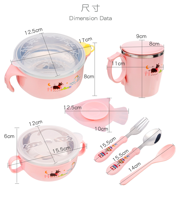 儿童餐具宝宝注水保温碗吸盘碗碗勺叉筷套装婴儿辅食碗防烫防摔-图0