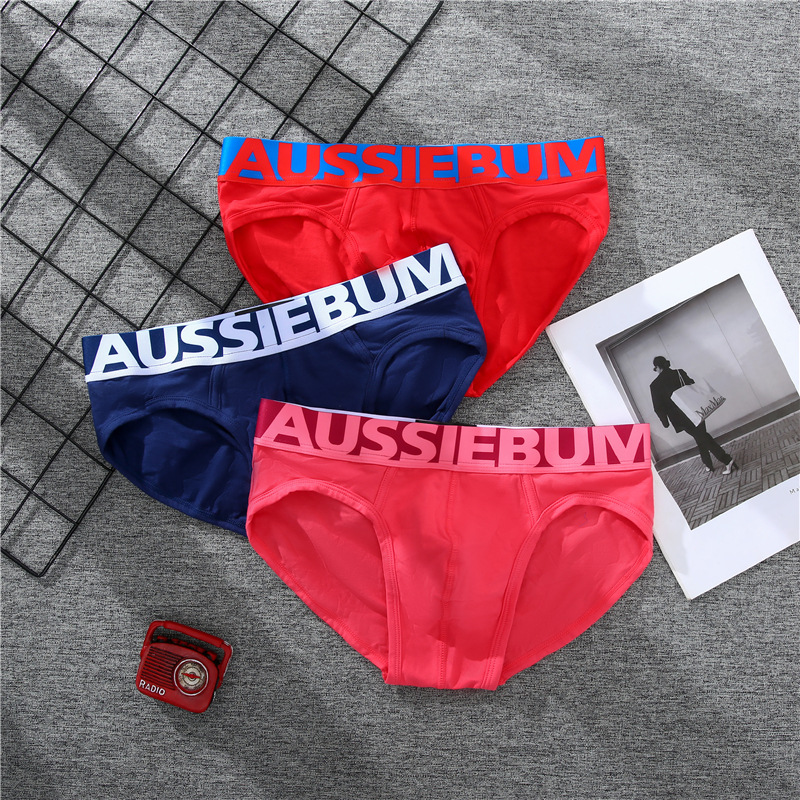 aussiebum男士纯棉内裤性感囊袋字母低腰提臀舒适透气吸汗托举显 - 图1