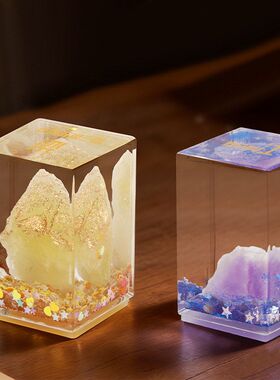 疗愈之石百家姓印章创意设计玻璃水晶桌面摆件办公室装饰小摆件