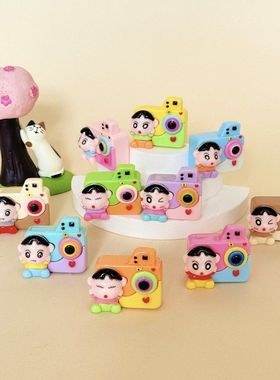 卡通相机小新 盲袋萌粒diy饰品挂件钥匙扣公仔桌面小摆件树脂配件