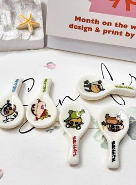 卡通小新勺子 微缩食玩小摆件治愈系娃屋玩具diy奶油胶树脂配件