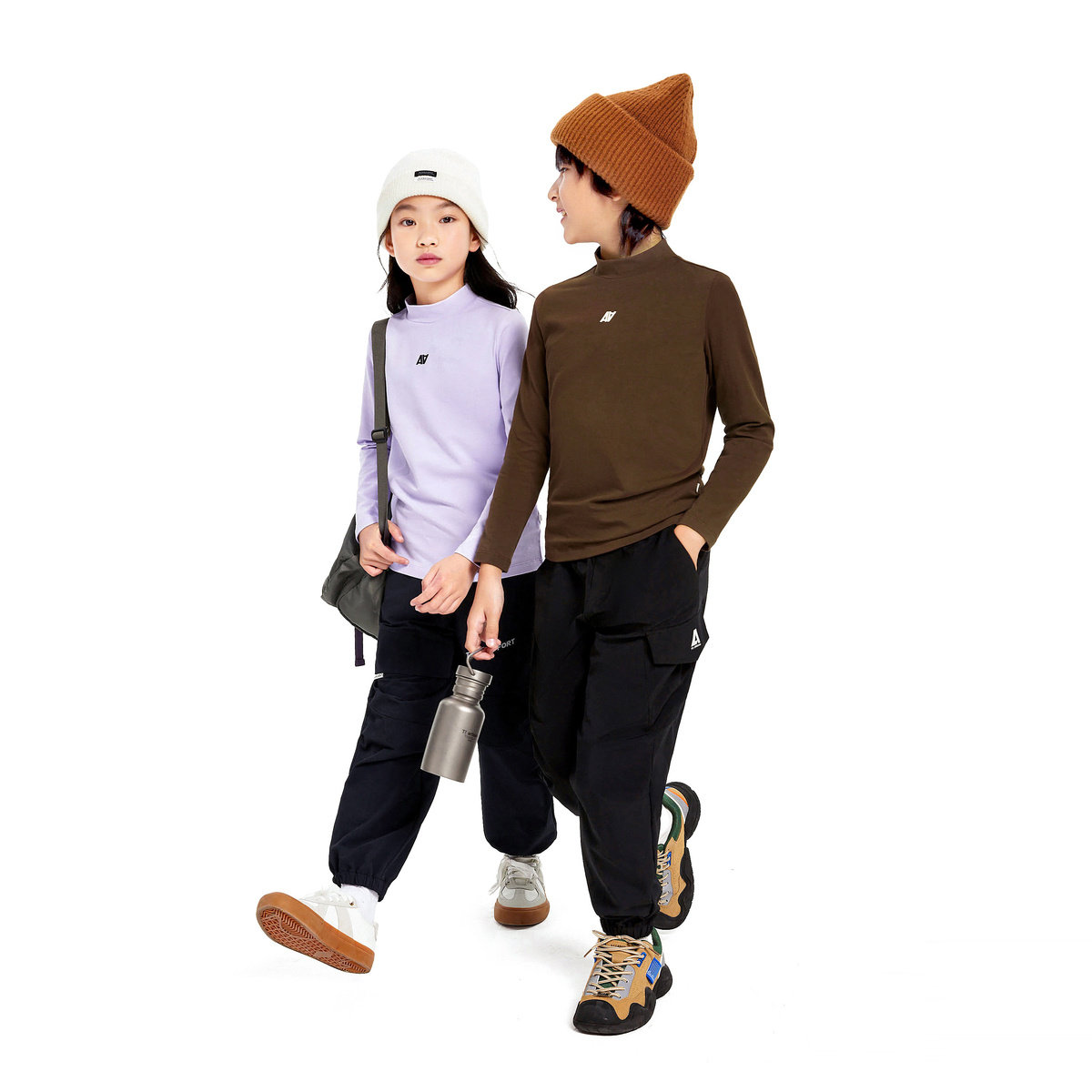 安奈儿男女童装中领长袖针织衫2025秋新款休闲打底衫上衣抗菌百搭,淘宝优惠券,粉丝福利购,淘宝优惠卷