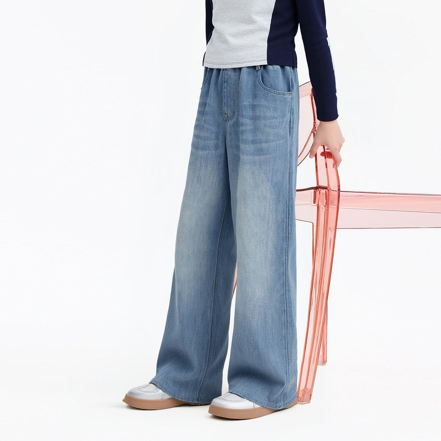 安奈儿女童装软牛仔单裤2026春季新款宽松阔腿休闲长裤舒适时髦,淘宝优惠券,粉丝福利购,淘宝优惠卷