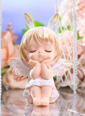 梦幻云朵安妮搪胶摆件少女心可爱蛋糕烘焙装饰品办公桌面汽车摆件