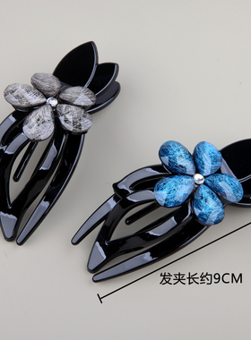 高端精致花朵发夹女后脑勺