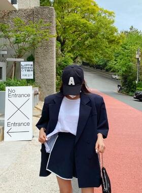 纯白不对称开叉无袖打底百搭T恤