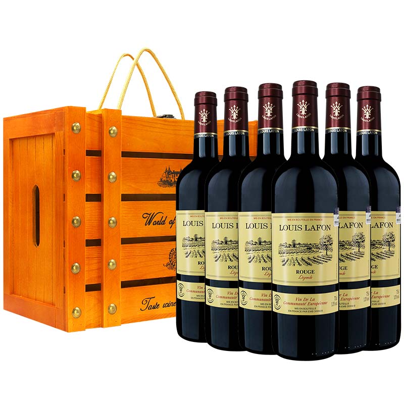 法国红酒6支装路易拉菲LOUISLAFON原瓶进口传说干红葡萄酒整箱 - 图0
