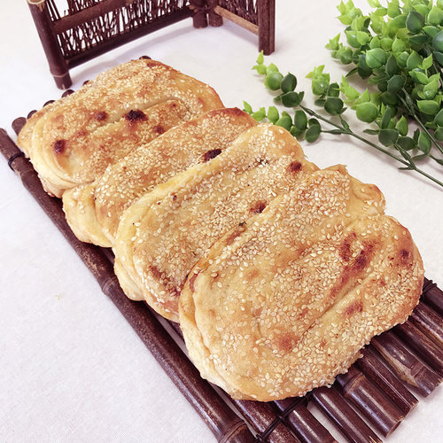 湖北天门土特产手工烘焙邱记锅盔仙桃传统芝麻猪油饼芽子锅奎5个 - 图2
