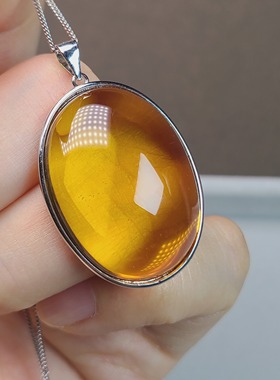 天然琥珀蛋面大吊坠净水金珀大蛋面尺寸22*30mm量身定做