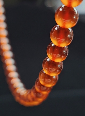 芬达石珠链 芬达石珠子 天然石榴石项链或者 手链 圆润橙色净度好