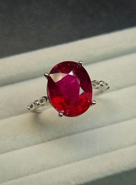 天然卢比来红碧玺戒指重量5克拉跟红宝石一般的色系色泽浓郁