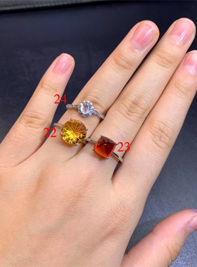 天然彩色宝石戒指集合全家福蓝宝石红宝石海蓝宝24款孤品925银镶