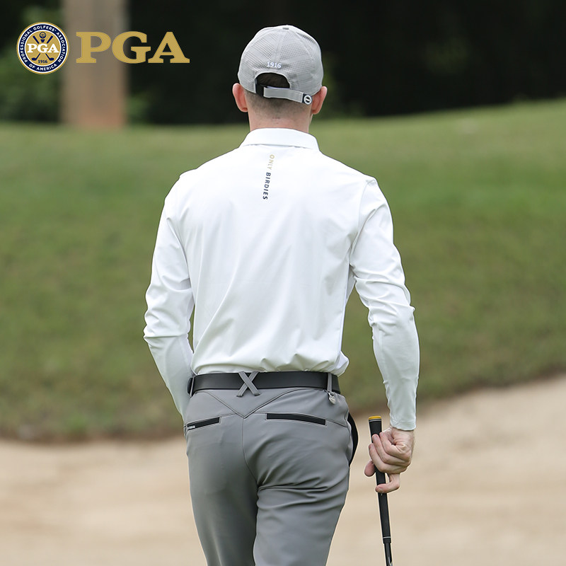 【两件5折】PGA高尔夫服装男士长袖T恤上衣服装男装polo衫,淘宝优惠券,粉丝福利购,淘宝优惠卷