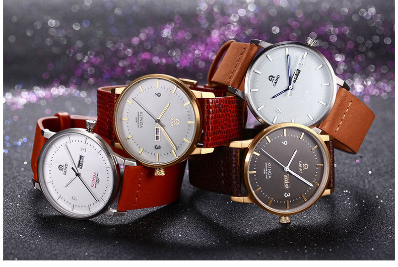 卡伊诺中性超薄手表男休闲石英表 caino坤利达国产腕表