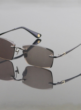 天然水晶眼镜水晶石墨镜老人水晶眼睛养目石头镜茶色水晶太阳镜男