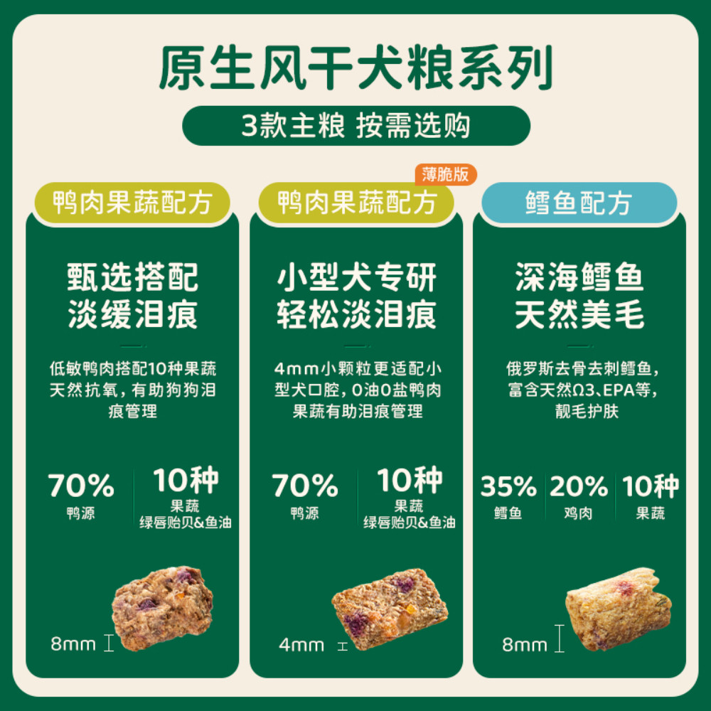Meatyway爵宴薄脆风干犬粮小鸭粒鸭肉梨小型犬通用全价狗粮1kg,淘宝优惠券,粉丝福利购,淘宝优惠卷