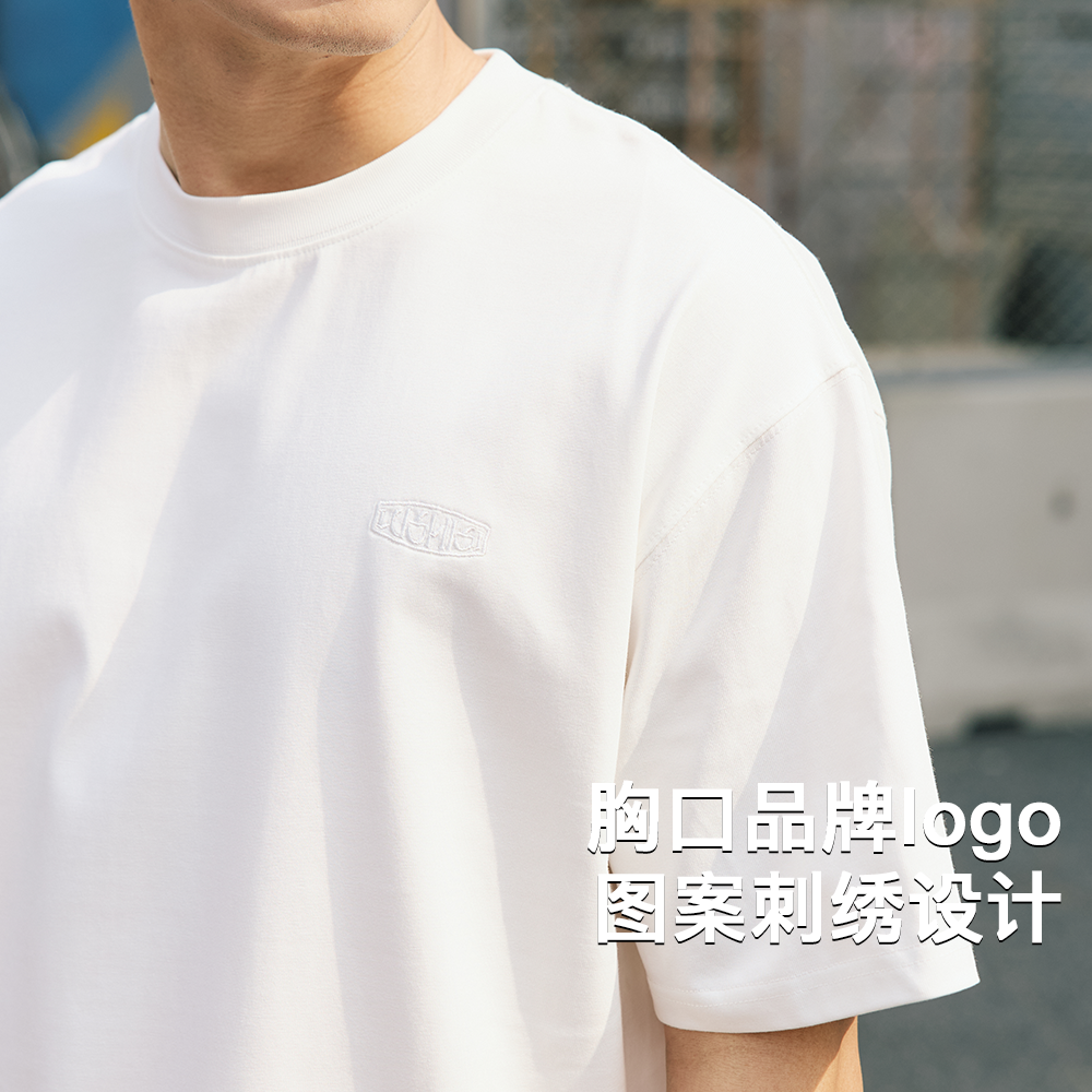 LUSHISI捍卫梦想主题COOLMAX速干运动休闲短袖纯色圆领t恤宽松男 - 图0