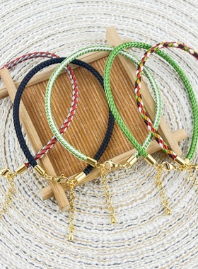 转运珠红绳diy不锈钢手绳钢丝绳