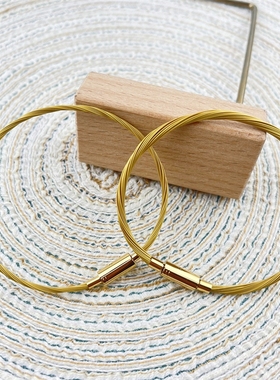 黄色不锈钢按扣软钢丝手链绳可穿珠软钢丝绳手绳手链绳男女手绳