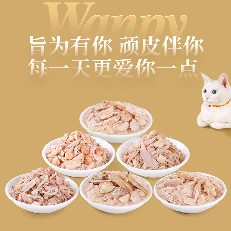 wanpy顽皮猫罐头85g*6猫零食主食猫咪湿粮小鱼干妙鲜封包成幼猫粮-图2