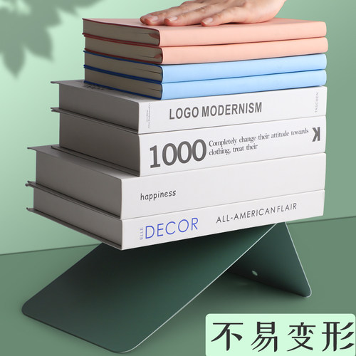 2片金属书立架大号书夹书靠书挡学生用伸缩书立桌面收纳固定简易桌上书本立架书架挡板放书隔板铁支架办公室 - 图1