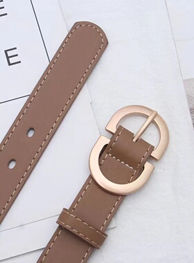Length 105cm Female Fashion Belt Simple Metal Buckle Belt