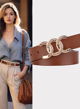 Europe and the United States hot ladies leather belt decora