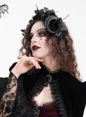 Devil Fashion恶魔时尚女装哥特小牛角发带发箍发夹 AS196