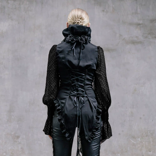 Ретро шифоновая рубашка, стиль Лолита, европейский стиль, облегающий крой