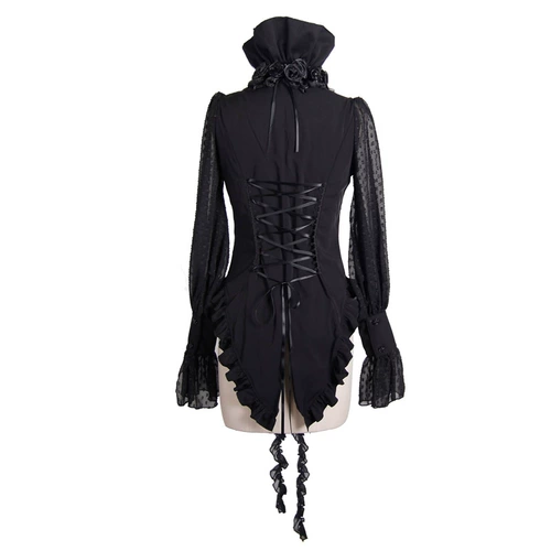 Ретро шифоновая рубашка, стиль Лолита, европейский стиль, облегающий крой