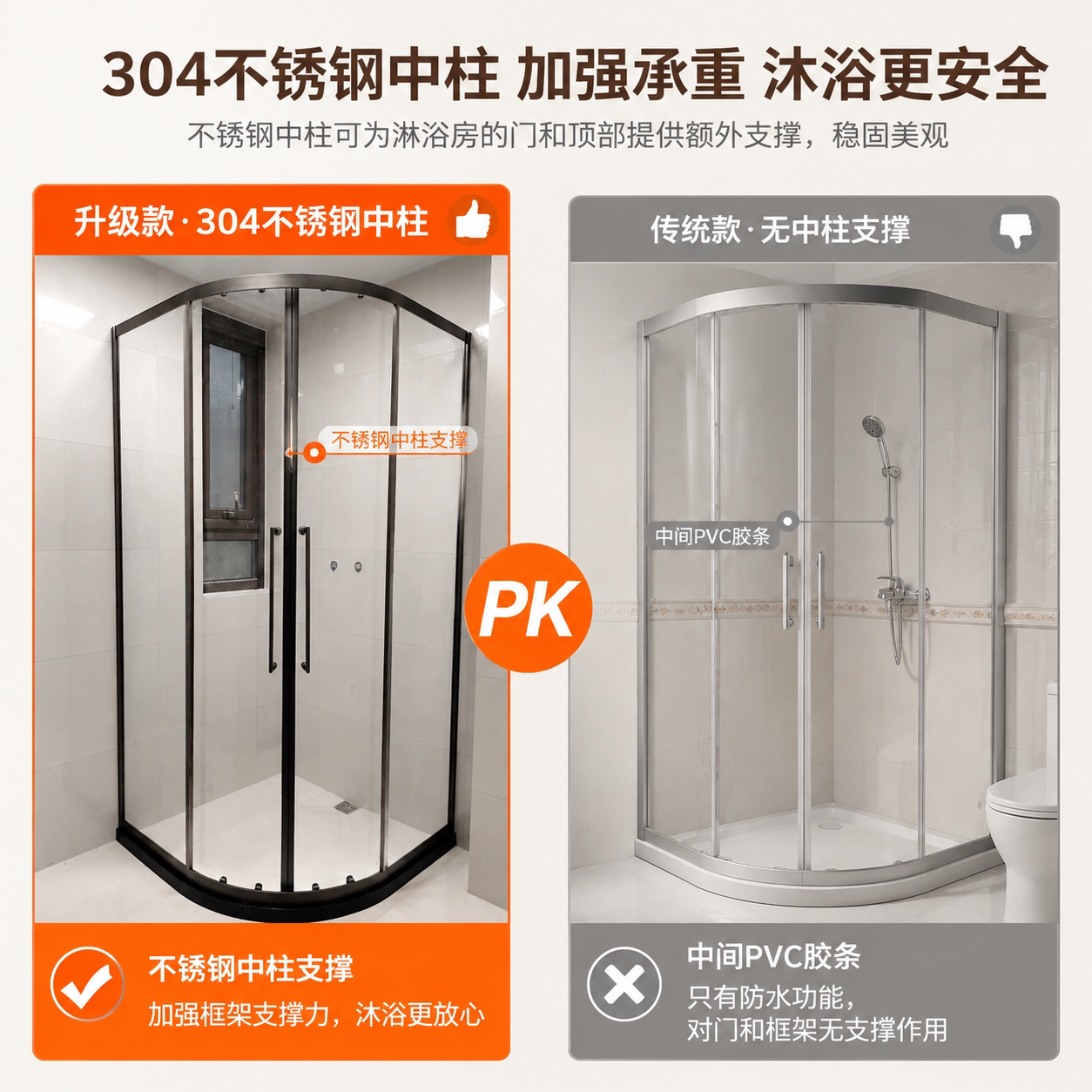 Small apartment shower room dry and wet separation bathroom partition