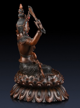 纯铜密宗文殊菩萨佛像摆件工艺品